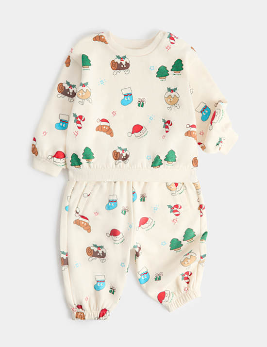 Ensemble de No&euml;l 2 pi&egrave;ces en coton top & bas
