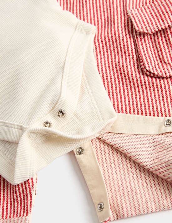 2 Piece Striped Dungaree Outfit