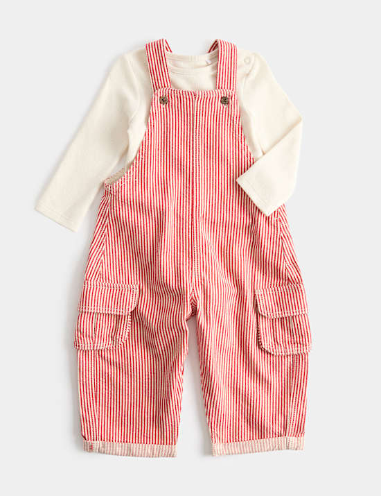 2 Piece Striped Dungaree Outfit