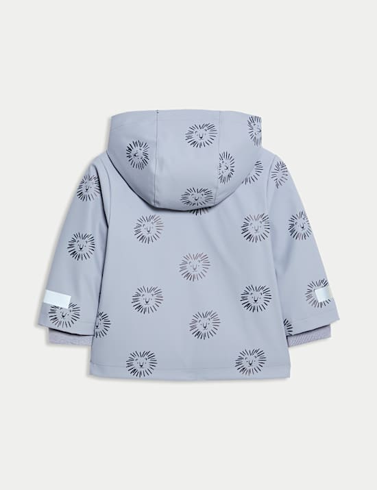 Nepromokavý plášť z umělé kůže s podšívkou a motivem lva (3 měsíce – 3 roky)