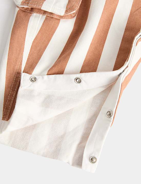 2pc Pure Cotton Striped Dungarees Set (0-3 Yrs)