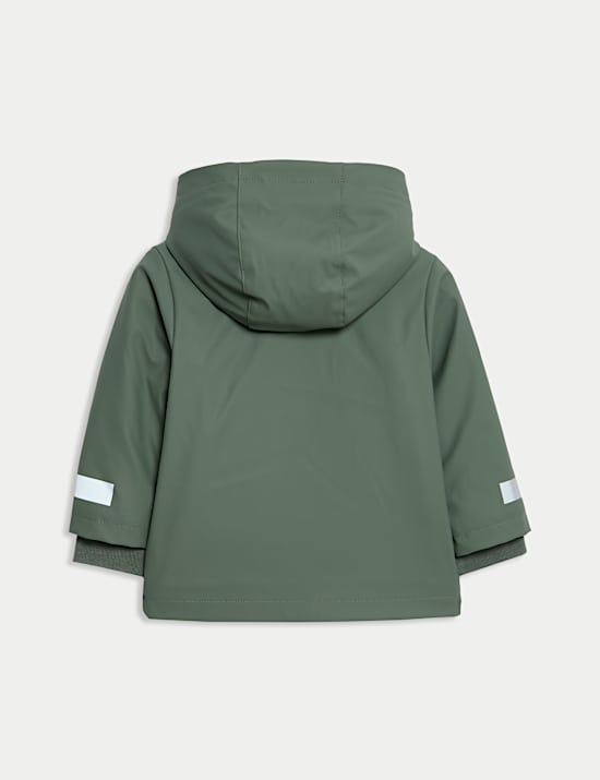 Jednobarevný rybářský kabát s kapucí, s technologií Stormwear™ a podšívkou z umělé kožešiny (6 měsíců – 3 roky)