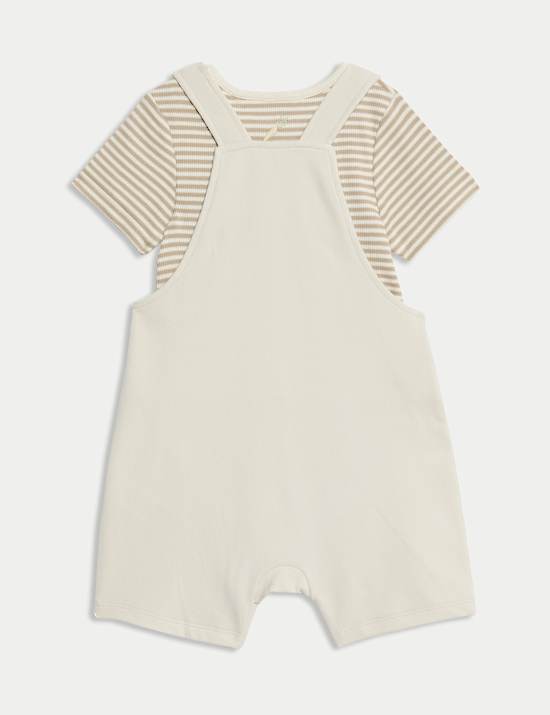 Ensemble 2 pi&egrave;ces salopette en coton &agrave; motif Peter Rabbit&trade; (jusqu&rsquo;au 3 ans)