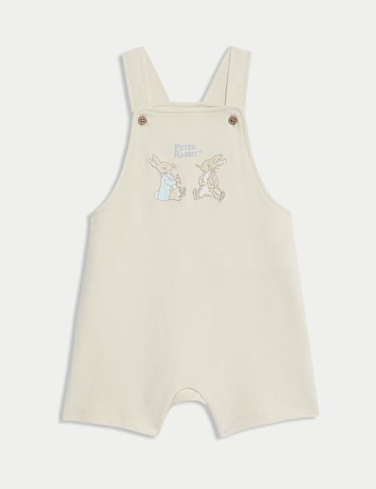 Ensemble 2 pi&egrave;ces salopette en coton &agrave; motif Peter Rabbit&trade; (jusqu&rsquo;au 3 ans)
