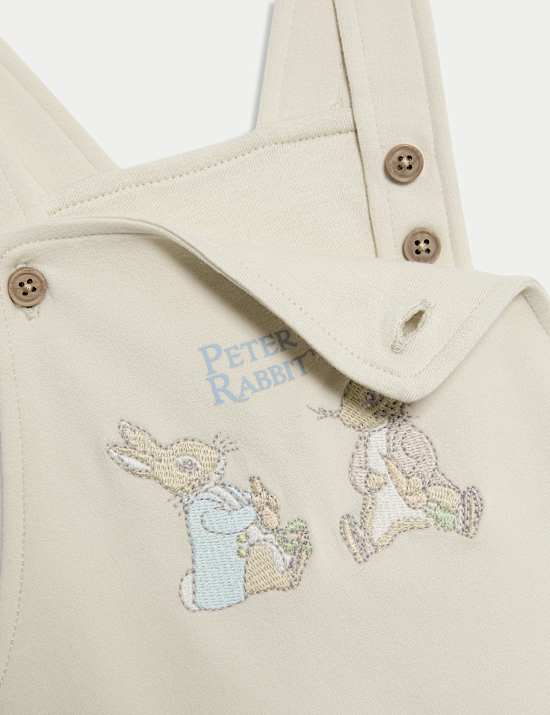 Ensemble 2 pi&egrave;ces salopette en coton &agrave; motif Peter Rabbit&trade; (jusqu&rsquo;au 3 ans)
