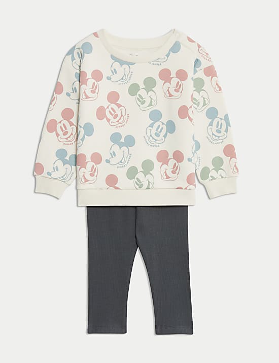 2pc Cotton Rich Mickey Mouse™ Sweat Outfit (0-3 Yrs)