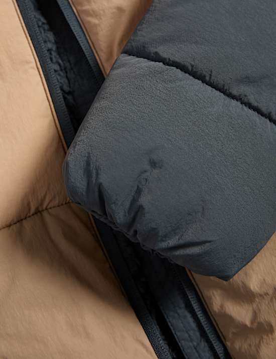 Prošívaný kabát střední gramáže s barevnými bloky (0-3 roky)