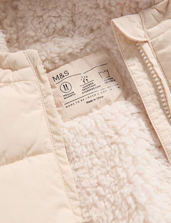 Středně těžký prošívaný kabát s kapucí (0-3 roky)