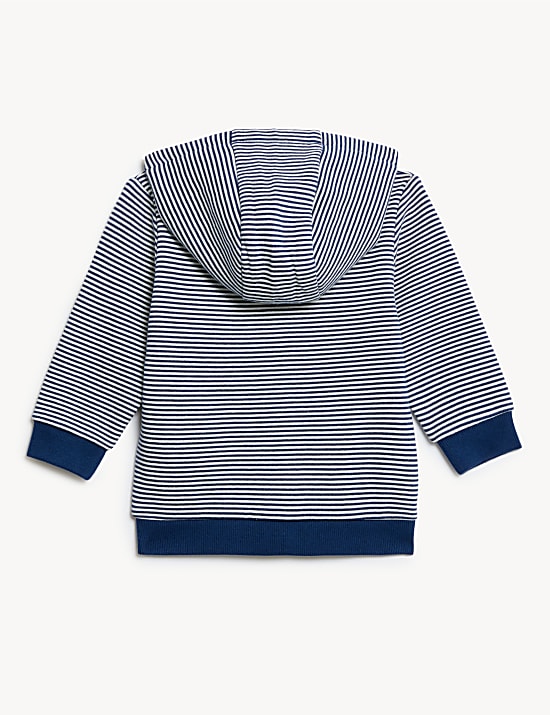 Cotton Rich Striped Zip Hoodie (0-3 Yrs)