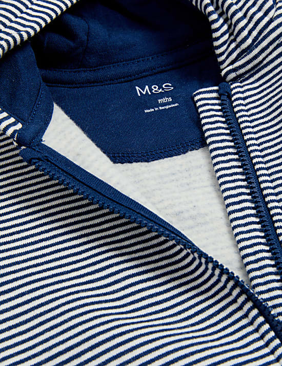 Cotton Rich Striped Zip Hoodie (0-3 Yrs)