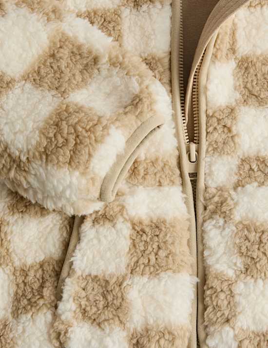 Potištěná bunda z umělé kožešiny se stojáčkem (0–3 roky)