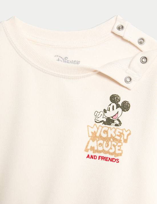סווטשירט ™Mickey Mouse מבד עשיר בכותנה (3-0 שנים)