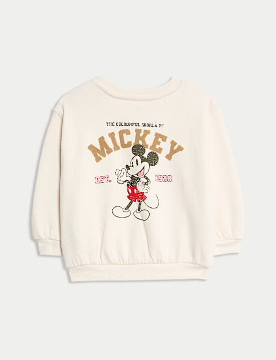 סווטשירט ™Mickey Mouse מבד עשיר בכותנה (3-0 שנים)