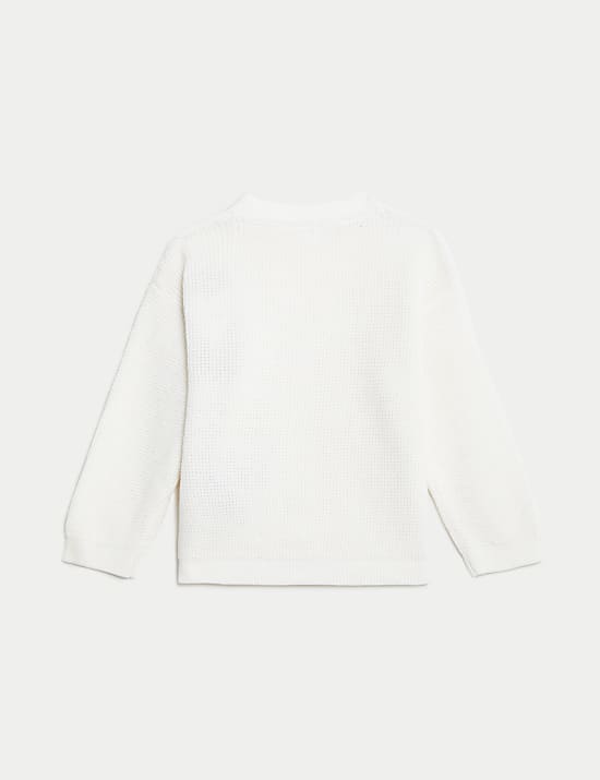 Pure Cotton Knitted Textured Cardigan (0-3 Yrs)