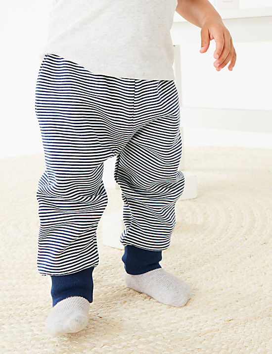 Cotton Rich Striped Joggers (0-3 Yrs)