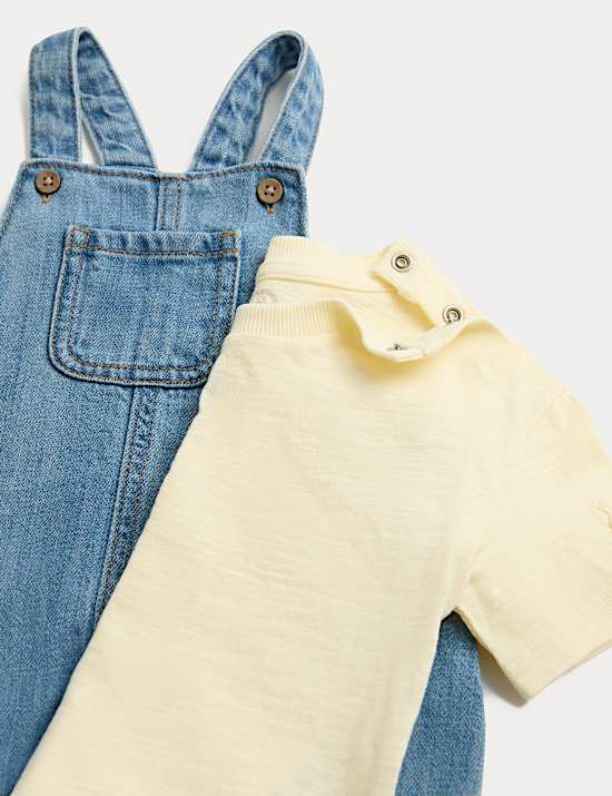 2 Piece Denim Peter Rabbit&trade; Bibshort Outfit (0-3 Yrs)