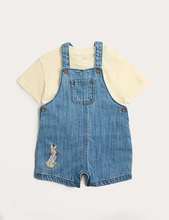 2 Piece Denim Peter Rabbit&trade; Bibshort Outfit (0-3 Yrs)