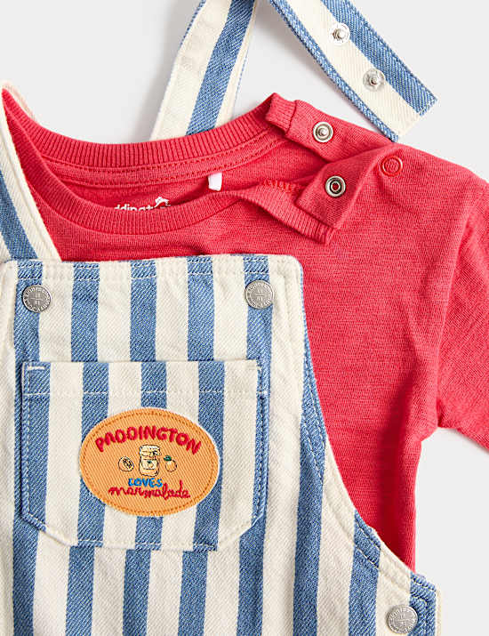 Ensemble 2 pi&egrave;ces salopette et top &agrave; motif Paddington&trade; (jusqu&rsquo;au 3 ans)