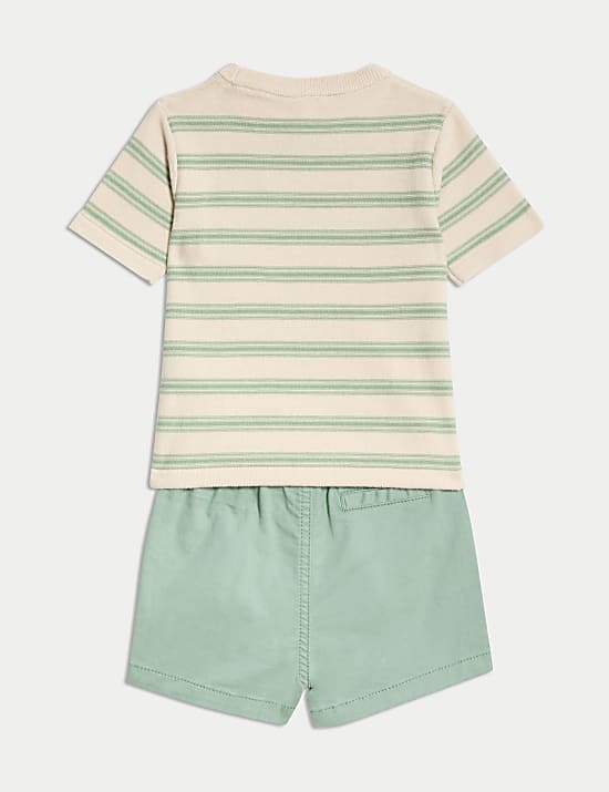 2 Potong Pakaian Bahan Katun Atasan & Bawahan (0-3 Thn)