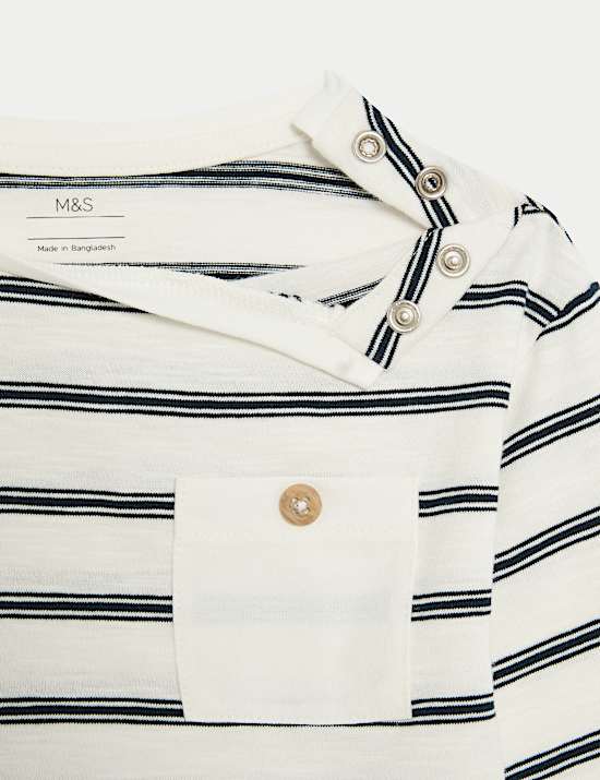 תלבושת 3 חלקים מכותנה טהורה עם פסים (0-&rlm;3 שנים)