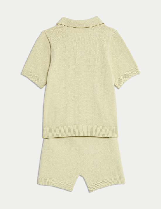 2pc Pure Cotton Knitted Outfit (0-3 Yrs)
