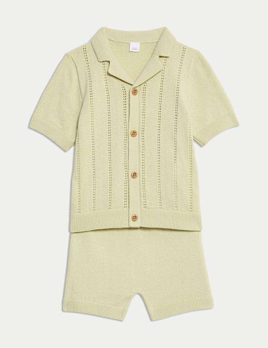 Ensemble 2 pièces en maille 100 % coton (jusqu’au 3 ans)