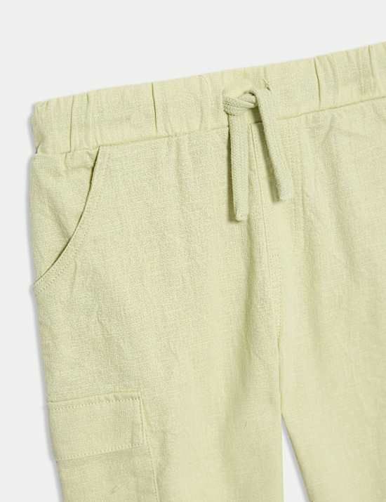 Cotton Rich Green Cargo Trousers (0 Mths-3 Yrs)