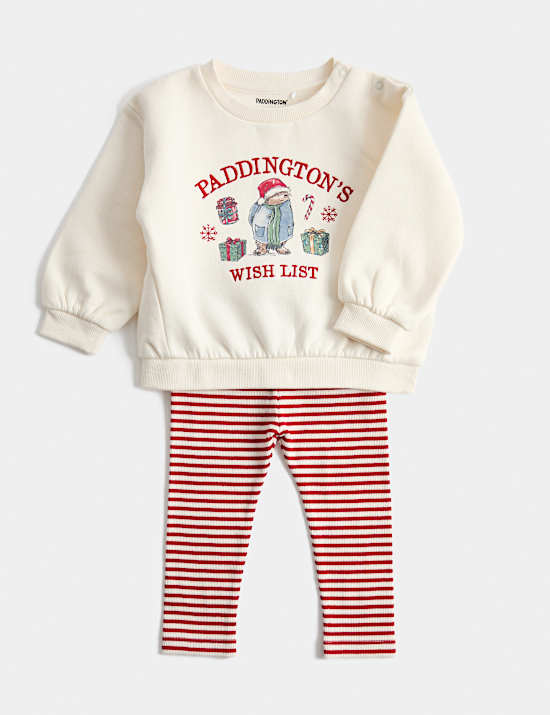 Ensemble 2 pi&egrave;ces de No&euml;l Paddington&trade; top & bas en coton
