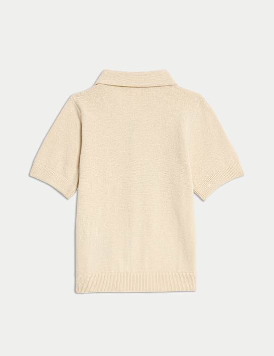 Pure Cotton Knitted Cream Shirt (0-3 Yrs)