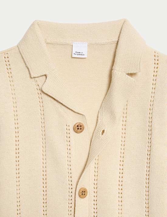 Pure Cotton Knitted Cream Shirt (0-3 Yrs)