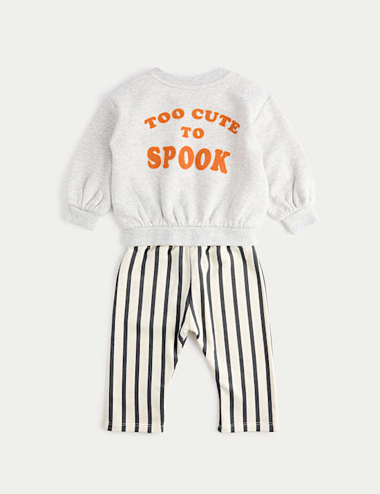 2pc Cotton Rich Too Cute To Spook Jersey Outfit (0 Mths-6 Yrs)