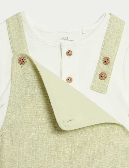 2pc Cotton Rich Dungaree Outfit (0-3 Yrs)