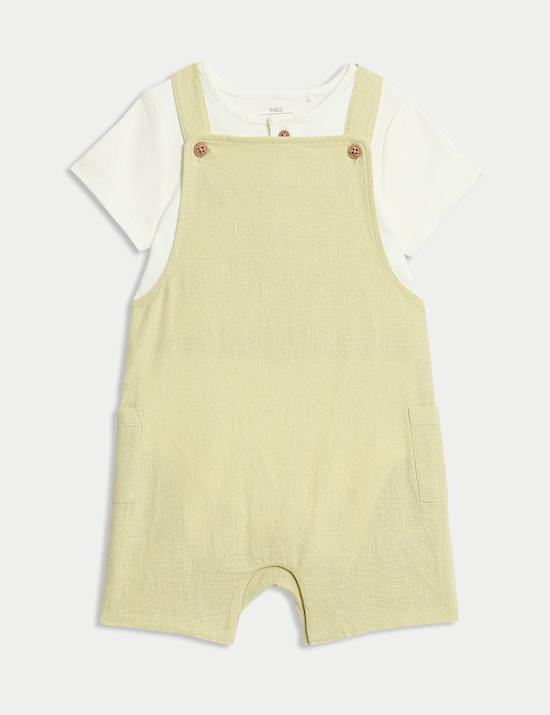2pc Cotton Rich Dungaree Outfit (0-3 Yrs)