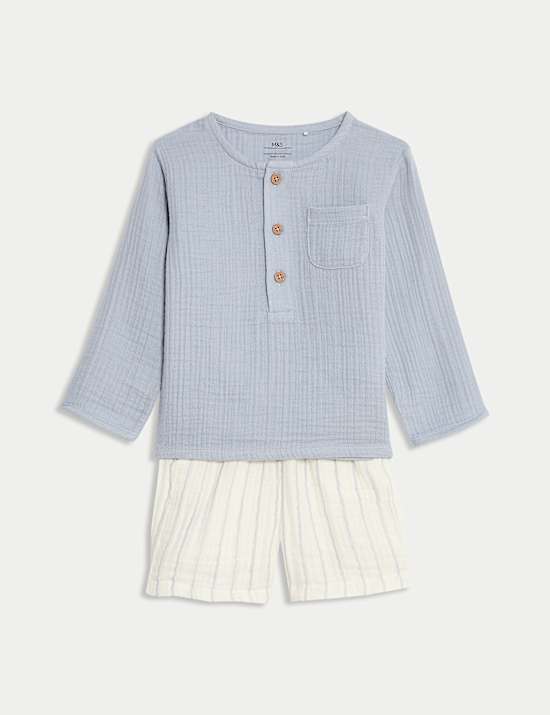 2pc Pure Cotton Top & Shorts Outfit (0-3 Yrs)