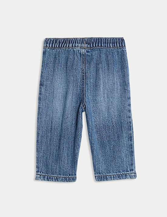 Cotton Rich Denim Drawstring Jeans (0-3 Yrs)