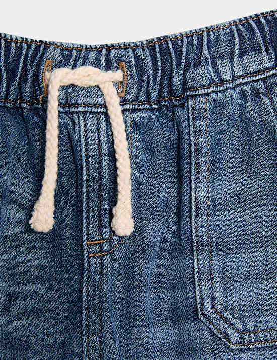 Cotton Rich Denim Drawstring Jeans (0-3 Yrs)