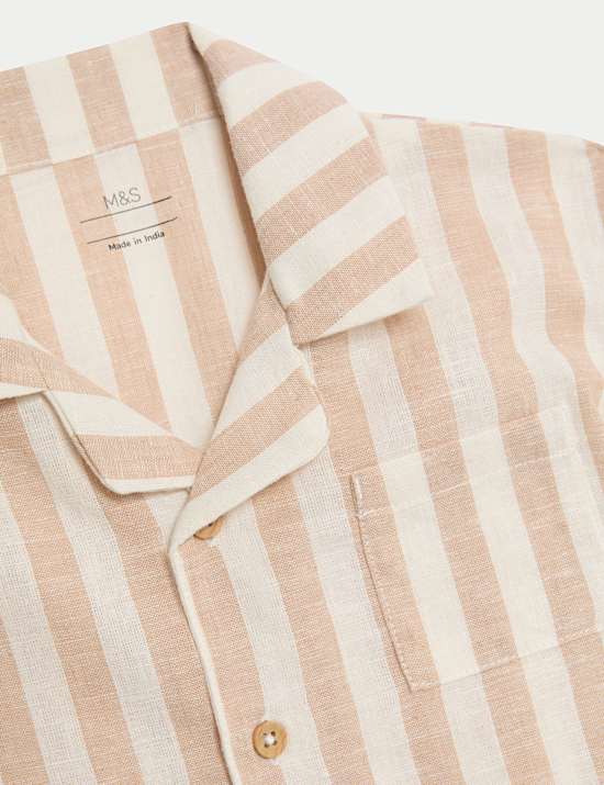 Cotton Rich Double Cloth Striped Shirt (0-3 Yrs)