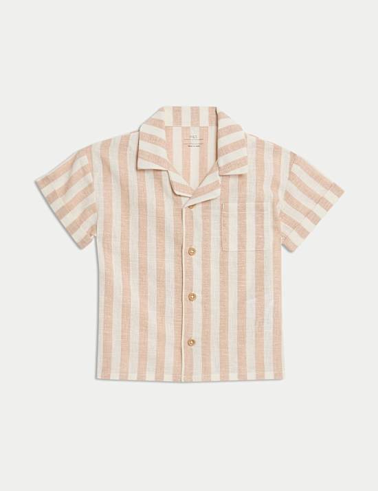 Cotton Rich Double Cloth Striped Shirt (0-3 Yrs)