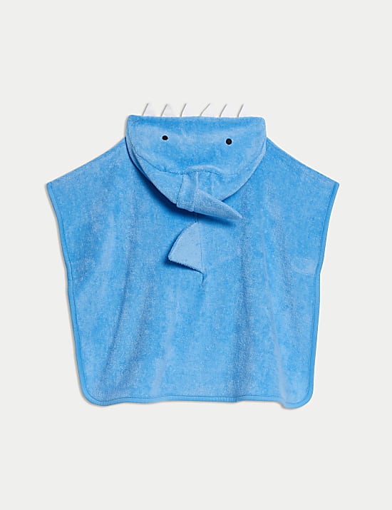 Pure Cotton Shark Towelling Poncho (0-36 Mths)