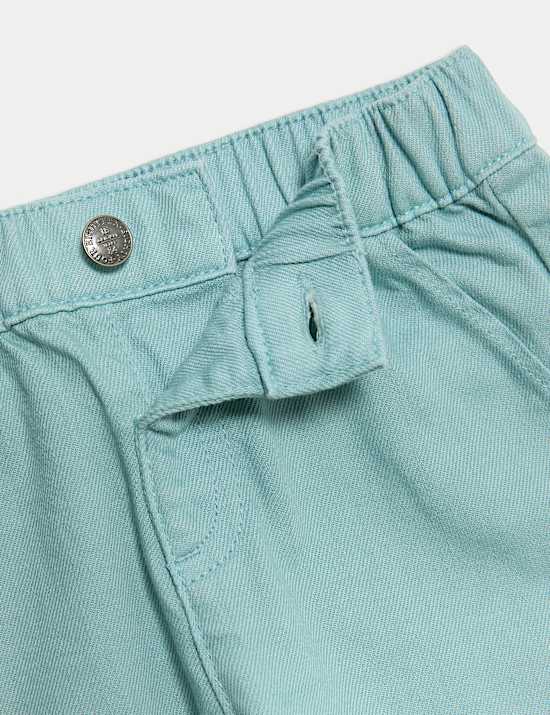 Pure Cotton Elasticated Waist Trousers (0-3 Yrs)