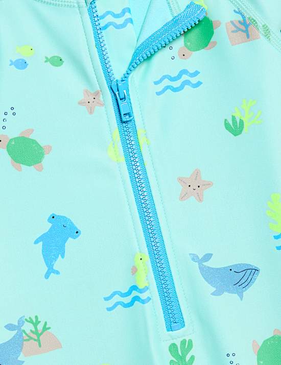 2pc Sealife Print Swimsuit and Hat (0-3 Yrs)