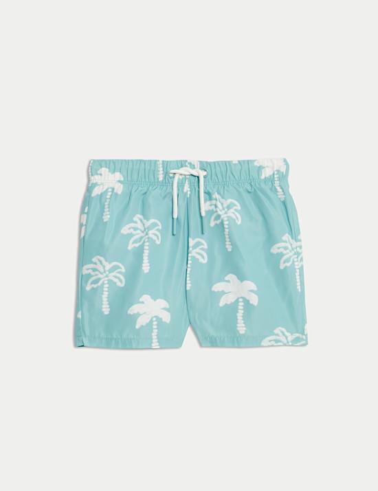 Ensemble 2 maillots de corps de bain &agrave; motif palmier (jusqu&rsquo;au 3 ans)