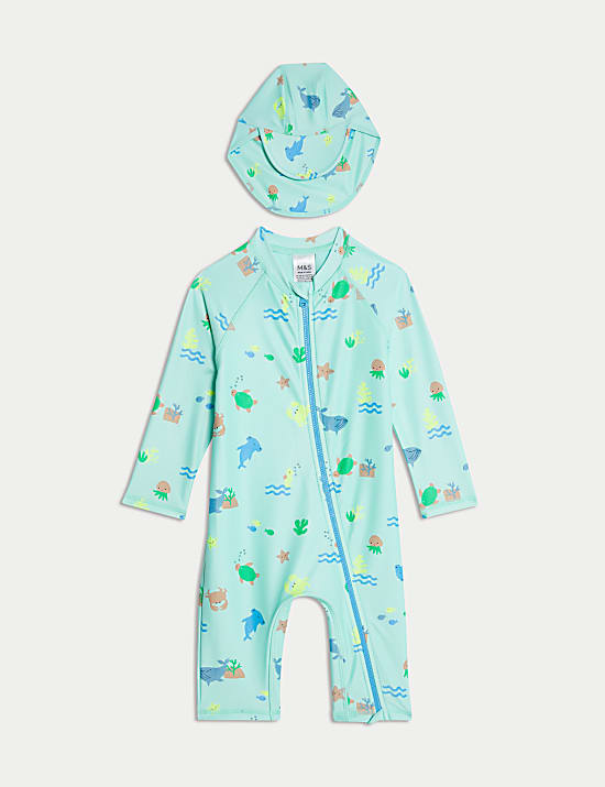 2pc Sealife Zip Through Swim Set (0-3 Yrs)