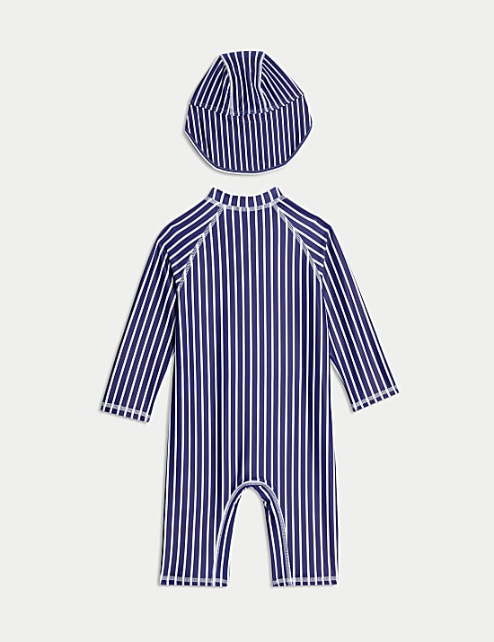 2pc Striped Zip Through Swim Set (0-3 Yrs)