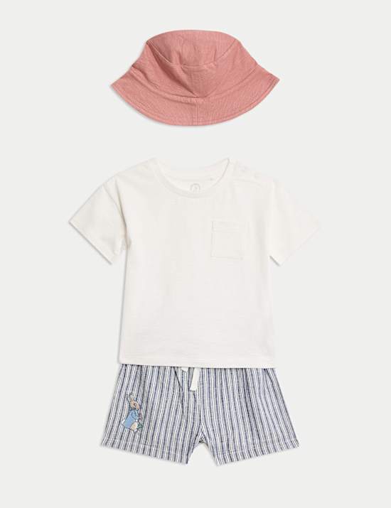 3pc Cotton Rich Peter Rabbit™ Shorts Outfit (0-3 Yrs)