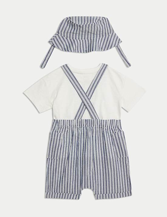 3pc Pure Cotton Peter Rabbit&trade; Striped Outfit (0-3 Yrs)