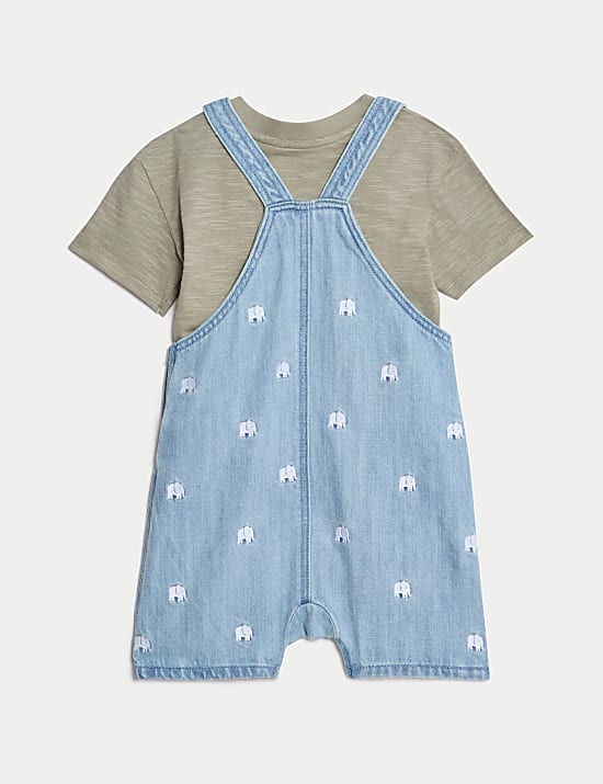 Ντε πιες σύνολο με print ελέφαντα και υψηλή περιεκτικότητα σε βαμβάκι (0-3 ετών)