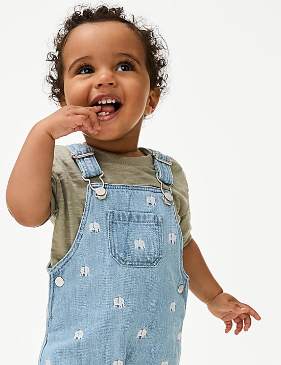 Ντε πιες σύνολο με print ελέφαντα και υψηλή περιεκτικότητα σε βαμβάκι (0-3 ετών)