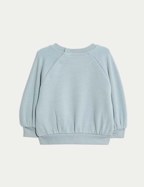 Sweat-shirt en coton mélangé doublé polaire (jusqu’au 3 ans)