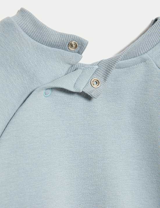 Sweat-shirt en coton mélangé doublé polaire (jusqu’au 3 ans)